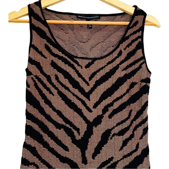 White House Black Market | Brown/Black Tiger Print Knit Tank Sz XS - Picture 2 of 5